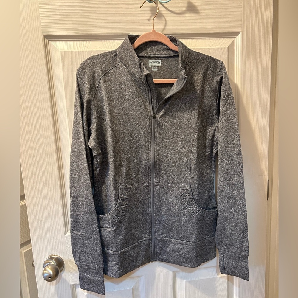 Augusta Sportswear Women’s Large Gray Full-Zip Jacket w/Moisture Management NWOT